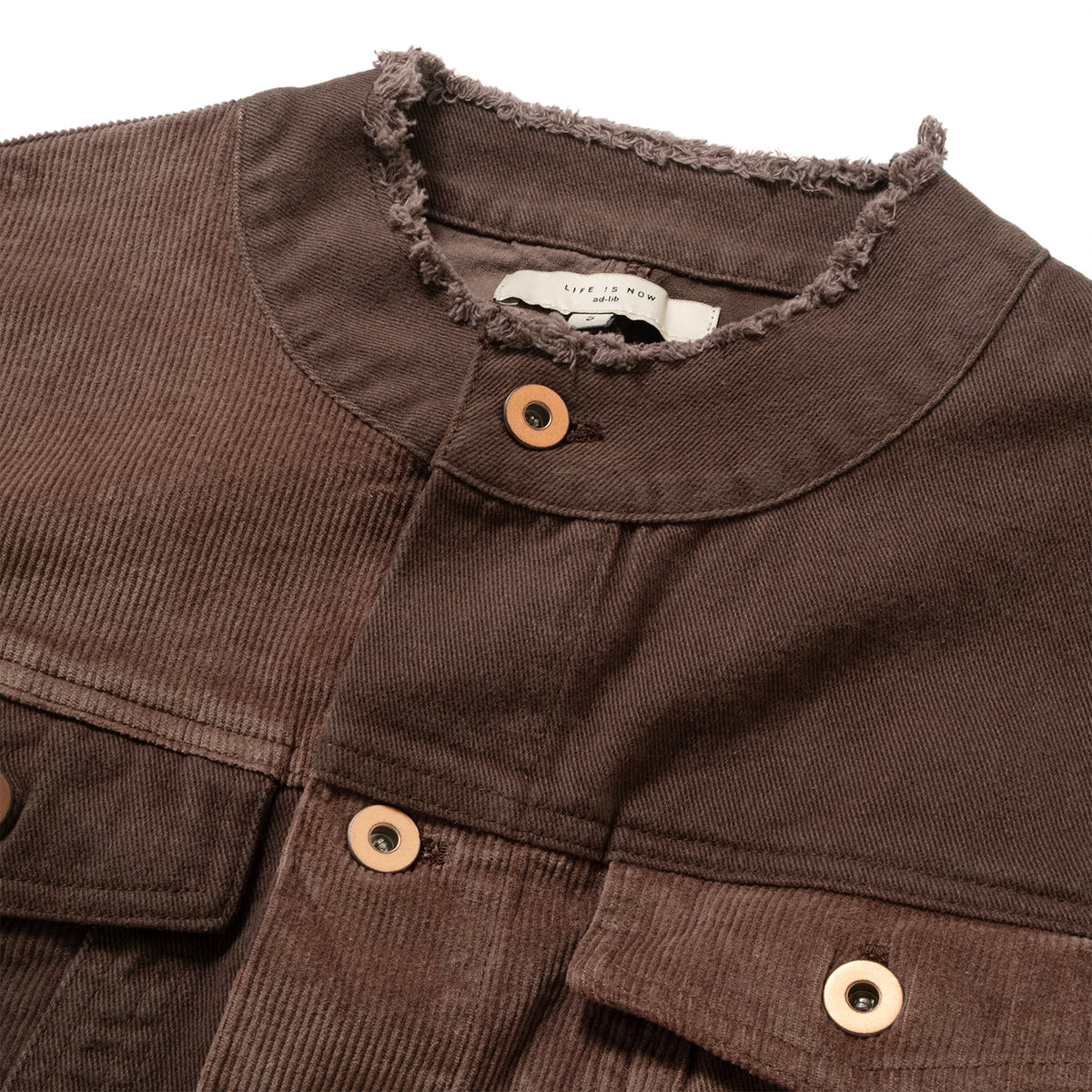 (JK465) Raw Edge Patchwork Jacket