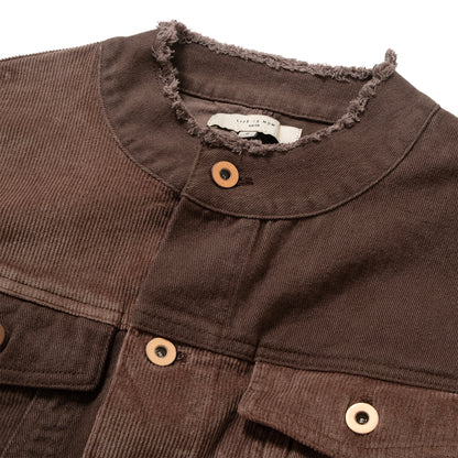 (JK465) Raw Edge Patchwork Jacket