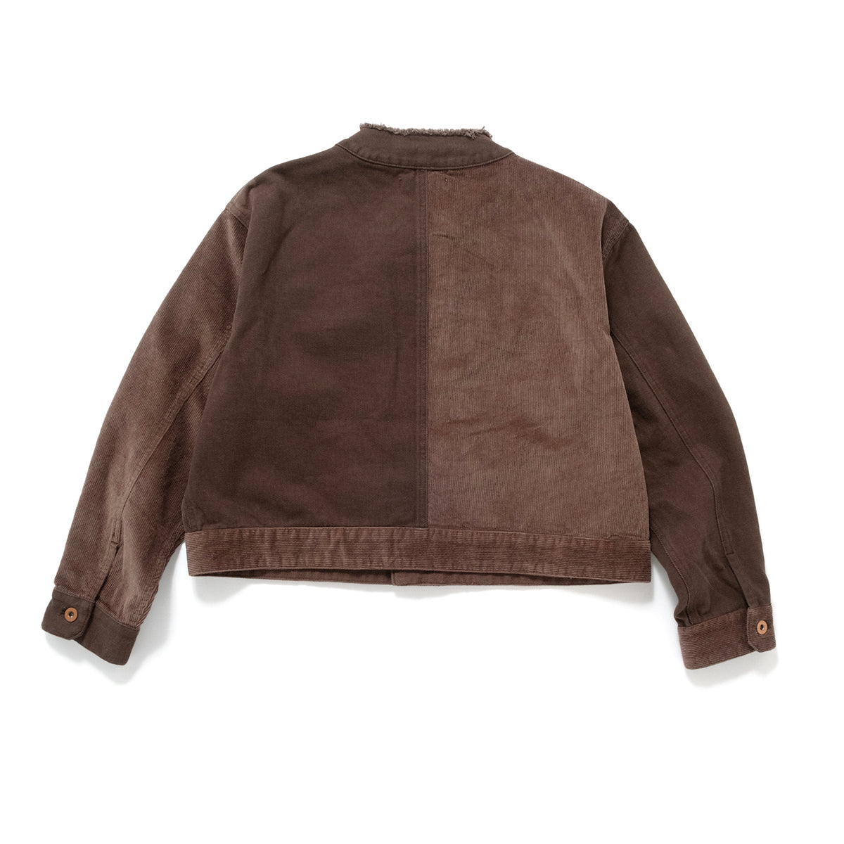 (JK465) Raw Edge Patchwork Jacket