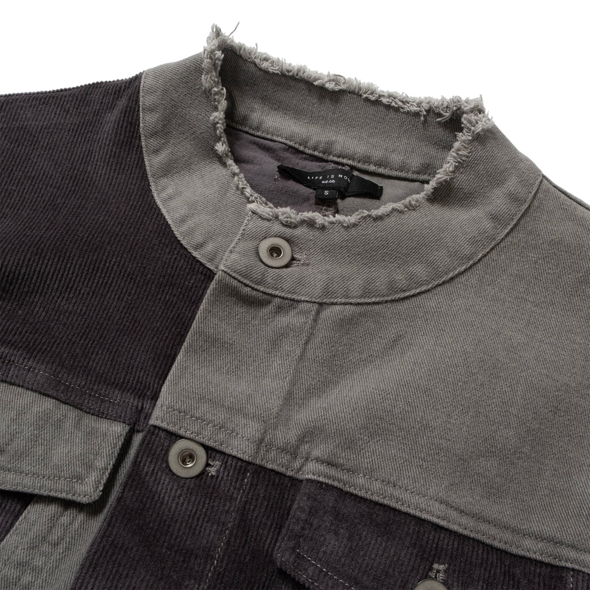 (JK465) Raw Edge Patchwork Jacket