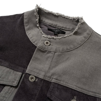 (JK465) Raw Edge Patchwork Jacket