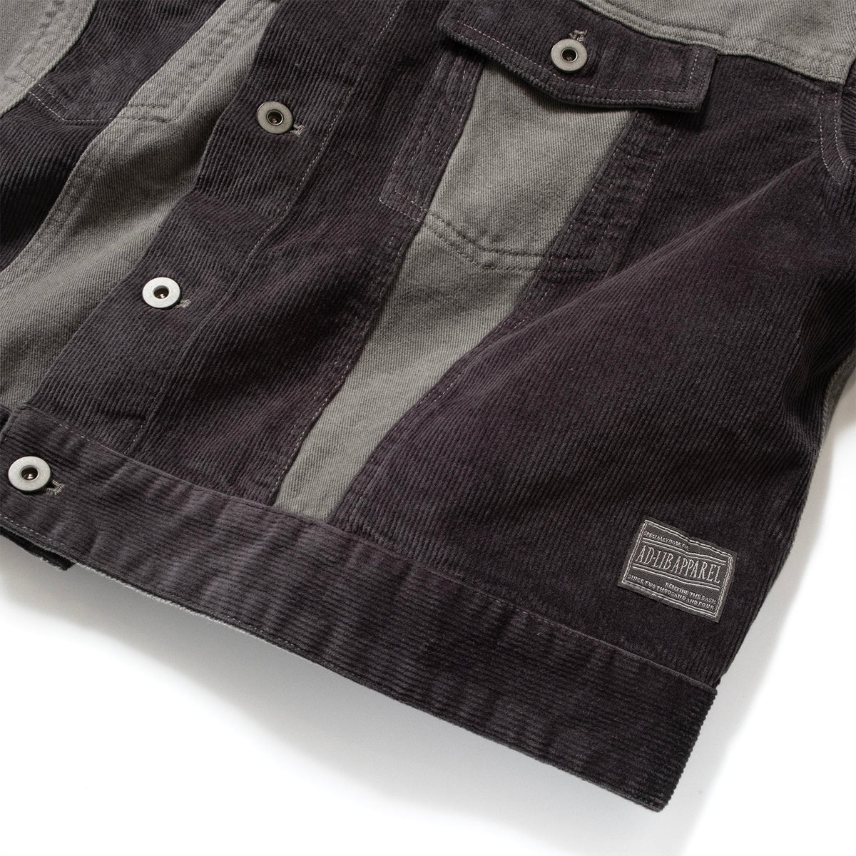 (JK465) Raw Edge Patchwork Jacket