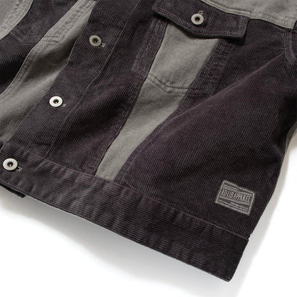 (JK465) Raw Edge Patchwork Jacket