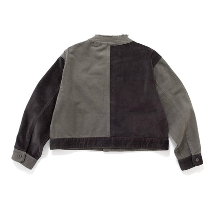 (JK465) Raw Edge Patchwork Jacket