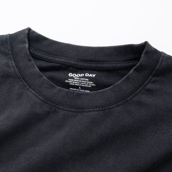 (ZT1818) Barking Dog Graphic Long Sleeve Washed Tee