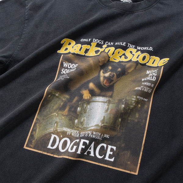 (ZT1818) Barking Dog Graphic Long Sleeve Washed Tee