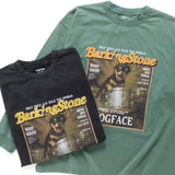 (ZT1818) Barking Dog Graphic Long Sleeve Washed Tee