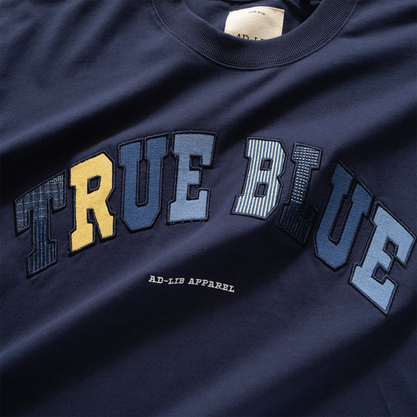 (TP1206) True Blue Indigo Patchwork Tee