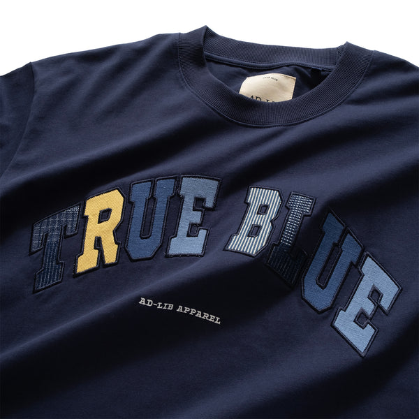 (TP1206) True Blue Indigo Patchwork Tee