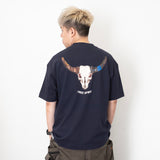 (ZT1293) Buffalo Skull Graphic Pocket Tee