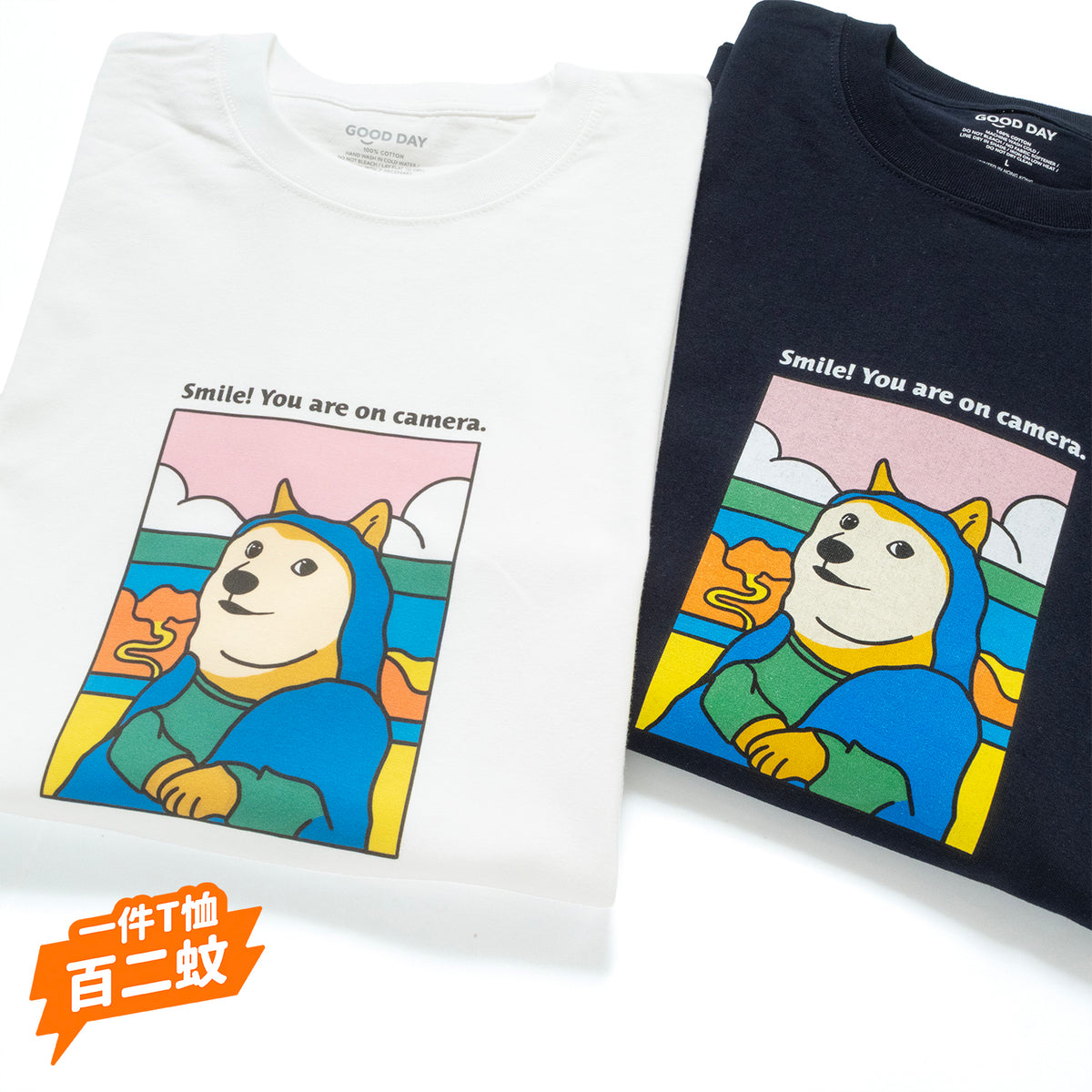 (ZT1991) Smile You Are on Camera 圖案 Tee