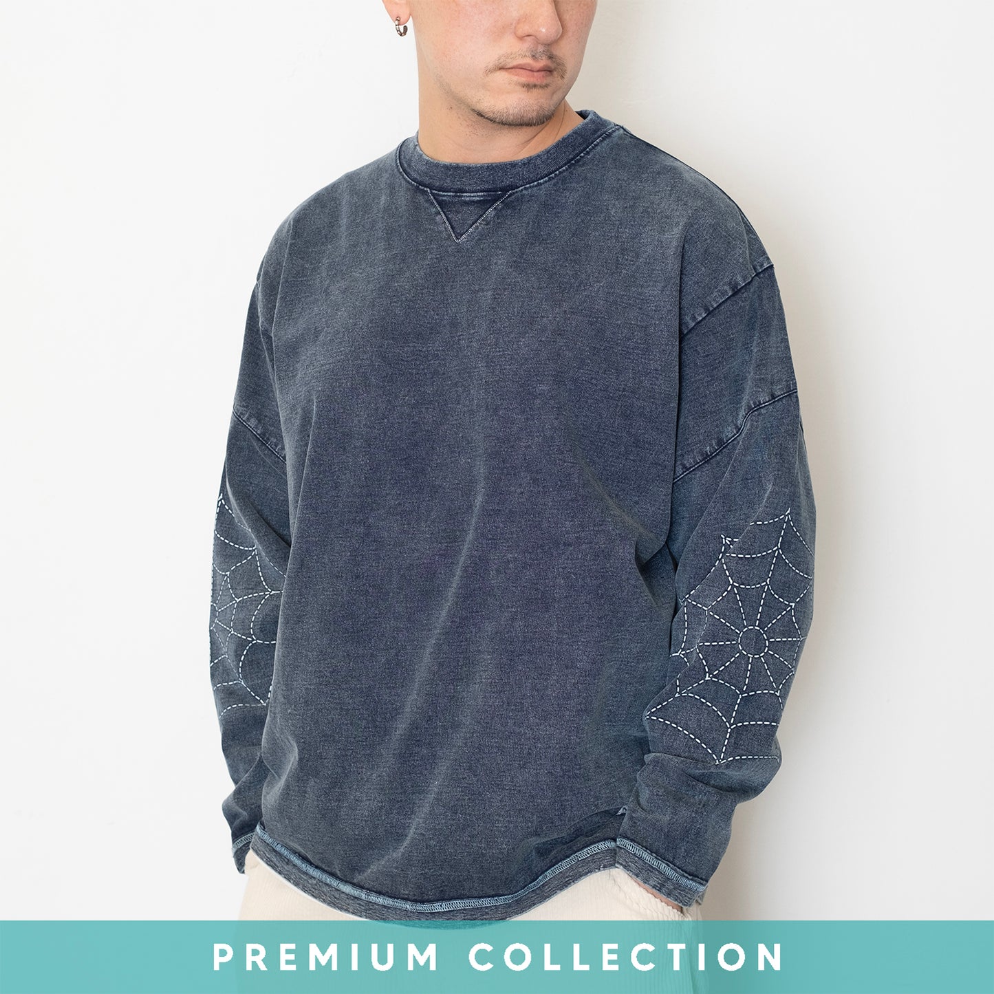 (TP1763) Spider Web Indigo Tee