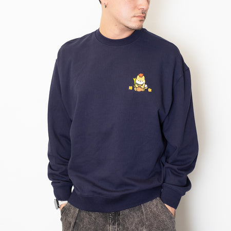 (ZT1818) Barking Dog Graphic Long Sleeve Washed Tee