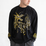 (EX677) Gold Kirin Long Sleeve Washed Tee