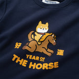 (ZW554) Kids Horse PJai Graphic Sweater