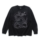 (EX678) Grey Dragon Long Sleeve Washed Tee