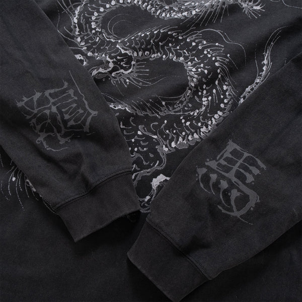(EX678) Grey Dragon Long Sleeve Washed Tee