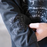 (EX678) Grey Dragon Long Sleeve Washed Tee