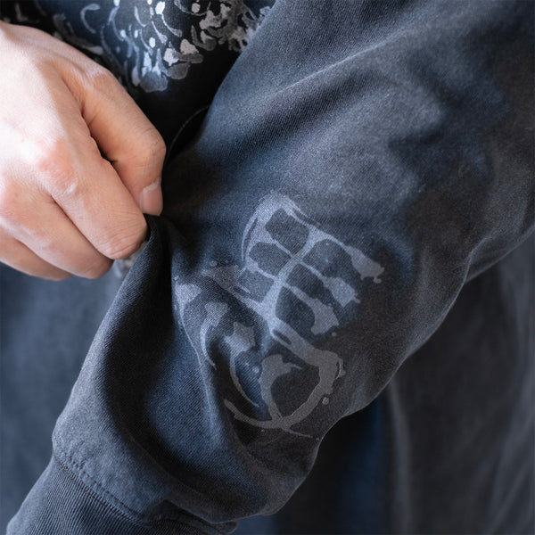 (EX678) Grey Dragon Long Sleeve Washed Tee