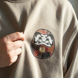 (ZW565) 好運達摩圖案繡花衛衣