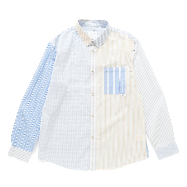 (ST510) Stripes Patchwork Shirt