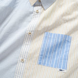 (ST510) Stripes Patchwork Shirt