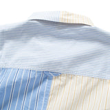 (ST510) Stripes Patchwork Shirt