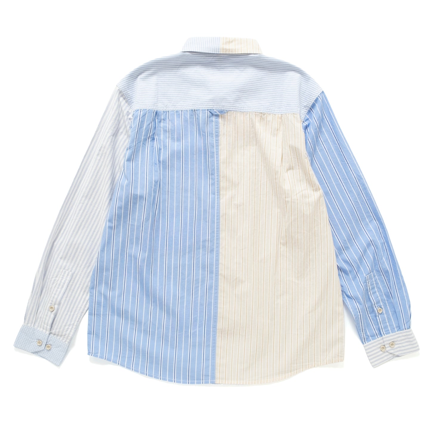 (ST510) Stripes Patchwork Shirt