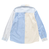(ST510) Stripes Patchwork Shirt