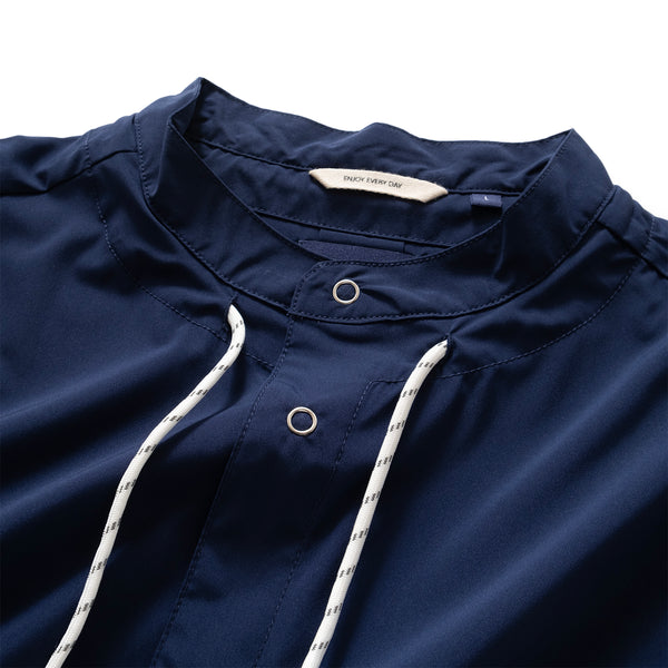 (ST325) Outdoor Drawstrings Collarless Shirt