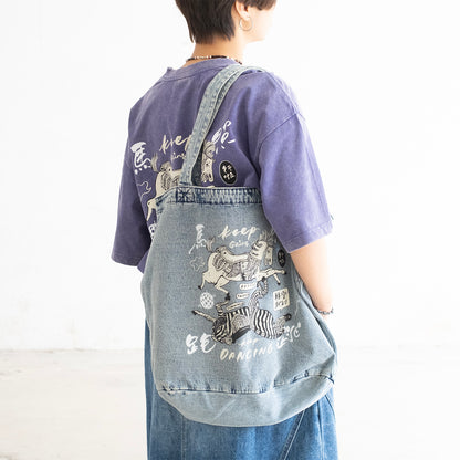 (EX681) Keep Going Washed Tote Bag