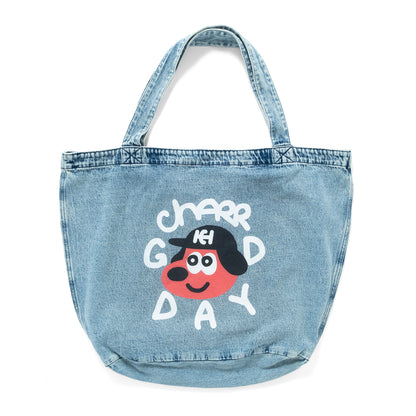 (EX689) Logo Face Washed Tote Bag
