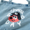(EX689) Logo Face Washed Tote Bag