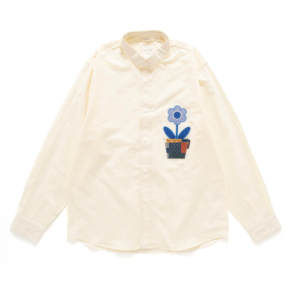(ST350) Flower Graphic Patch Shirt