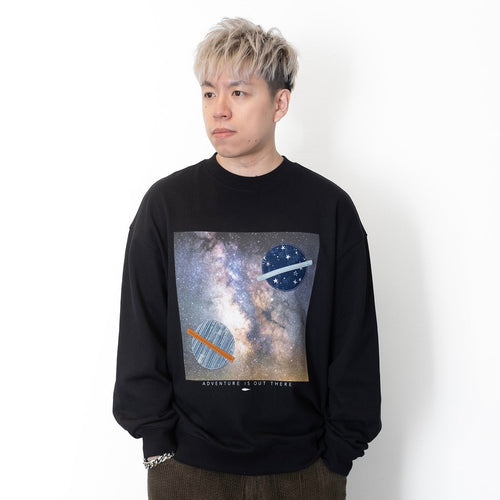 (ZW436) Planet Patch Photoprint Sweater