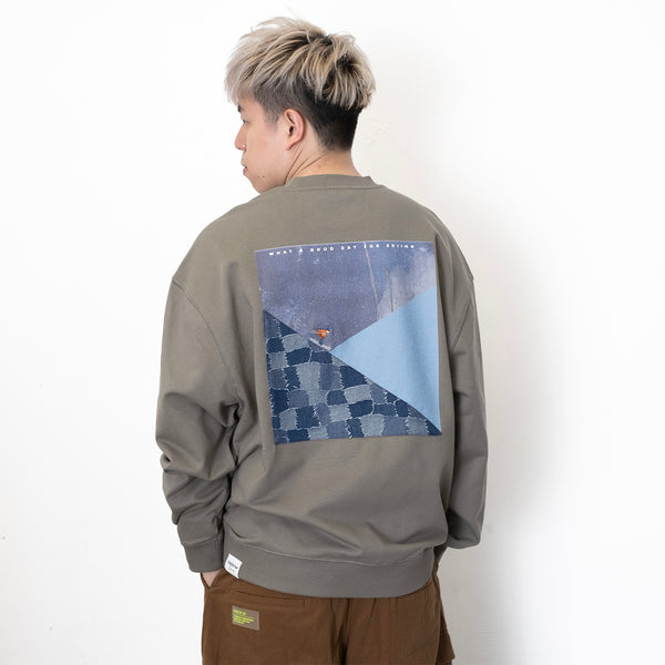 (ZW438) Skiing Graphic Embroidery Sweater