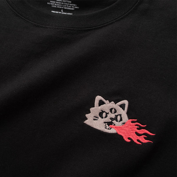 (ZT1857) Catzilla Embroidery Graphic Tee