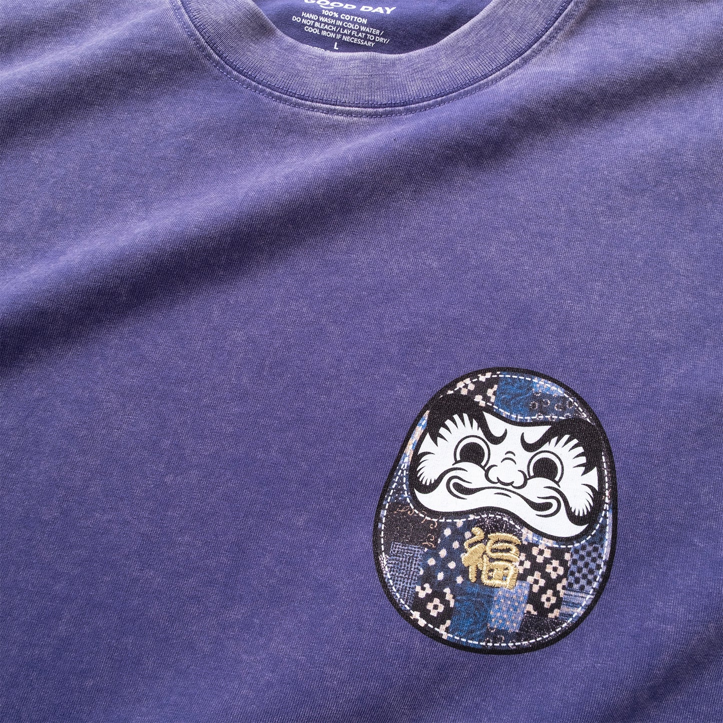 (ZT1859) Lucky Daruma Embroidery Tee