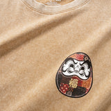 (ZT1859) Lucky Daruma Embroidery Tee
