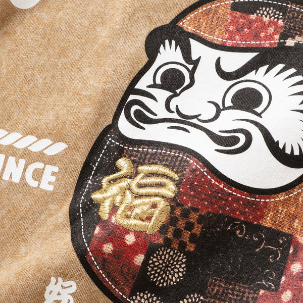 (ZT1859) Lucky Daruma Embroidery Tee