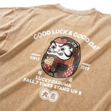 (ZT1859) Lucky Daruma Embroidery Tee