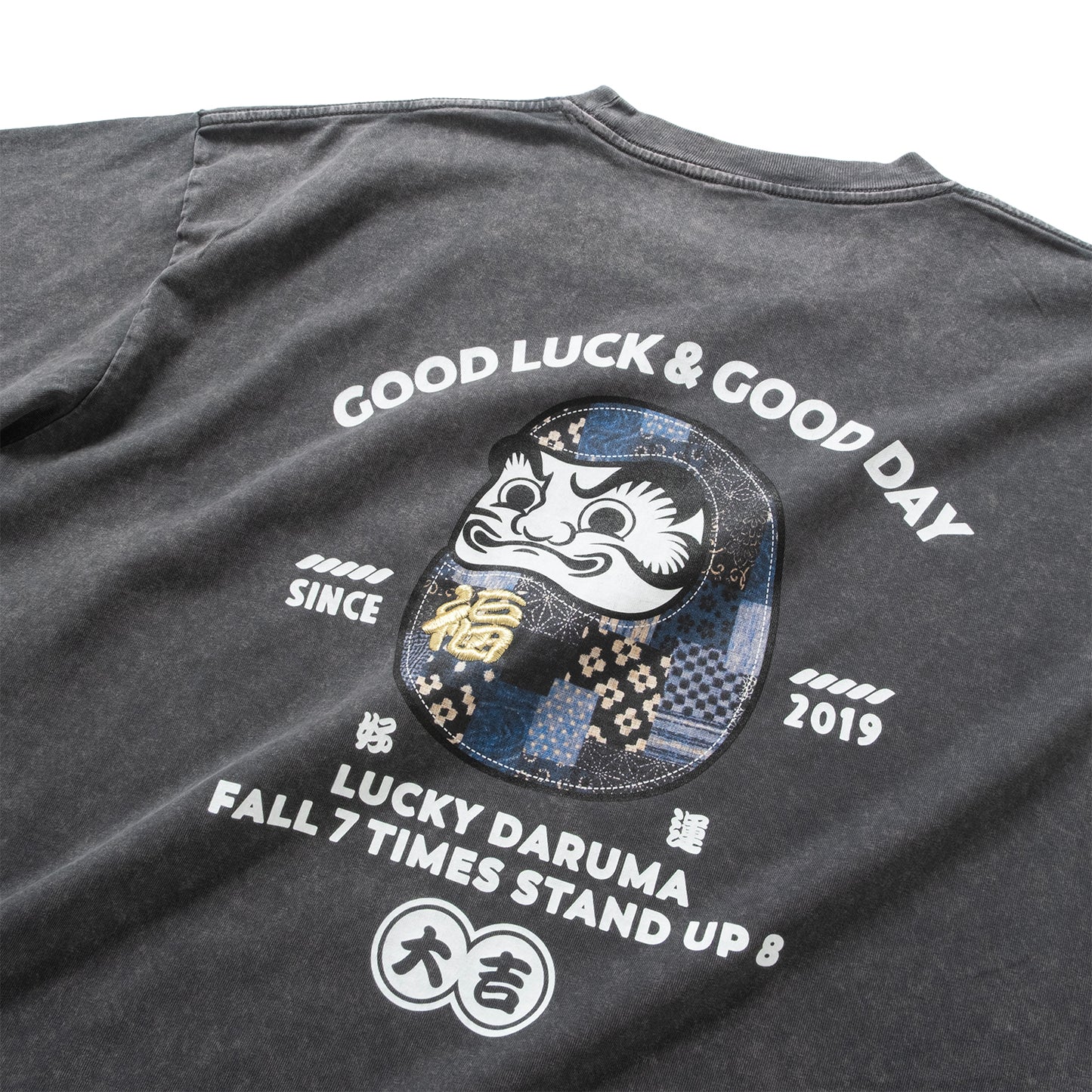 (ZT1859) Lucky Daruma Embroidery Tee