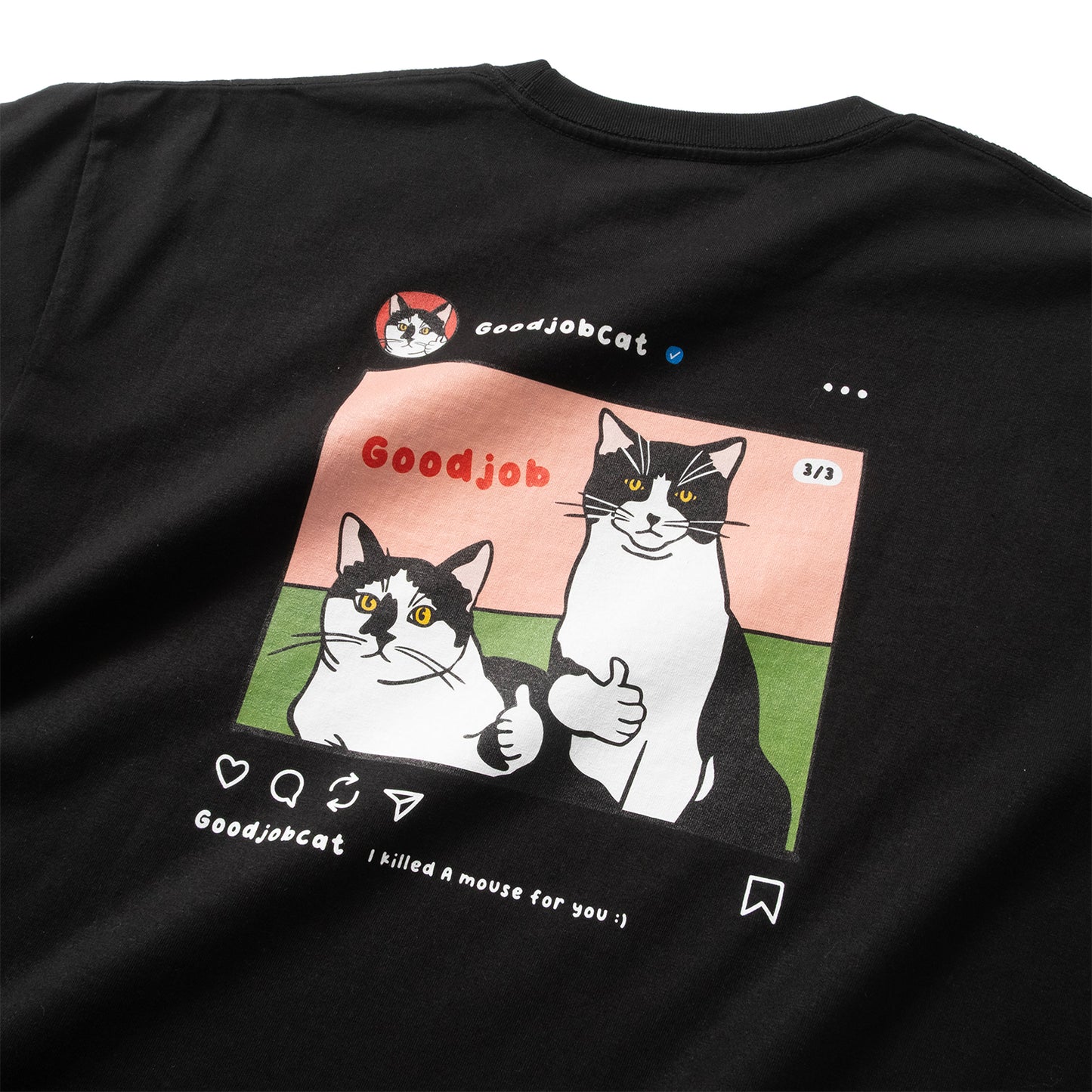 (ZT1867) Good Job Cat IG 圖案 Tee