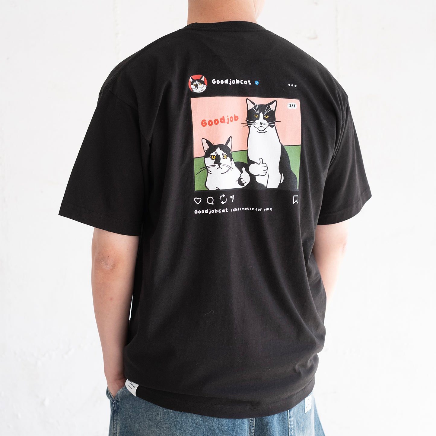 (ZT1867) Good Job Cat IG 圖案 Tee