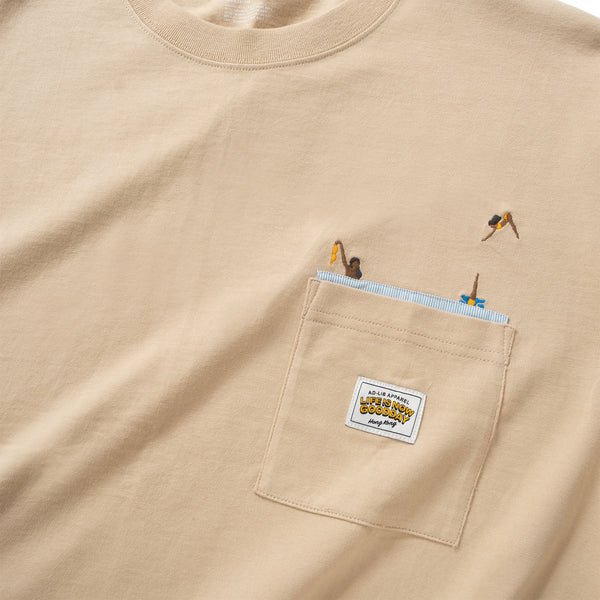 (ZT1840) Diving Woman 繡花口袋 Tee