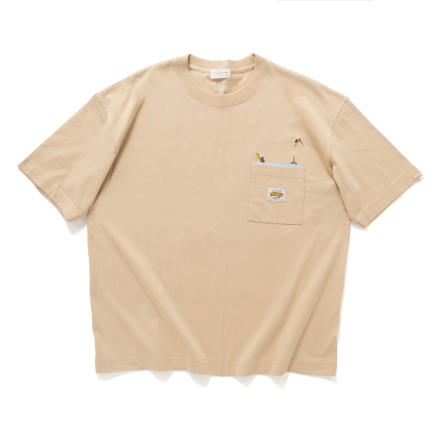 (ZT1840) Diving Woman Embroidery Pocket Tee