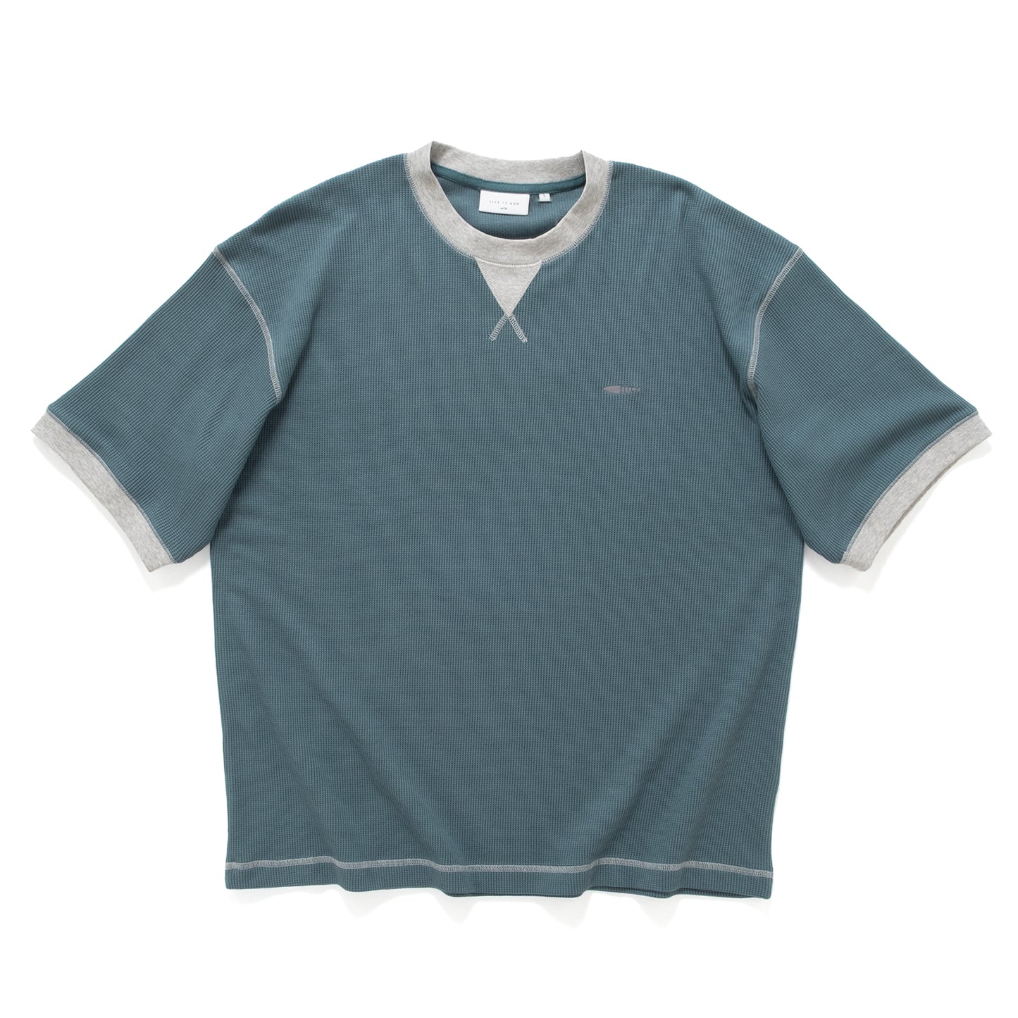 (TP1838) Contrast Rib Waffle Tee