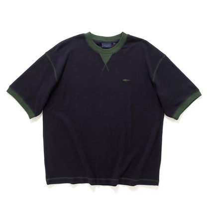 (TP1838) Contrast Rib Waffle Tee