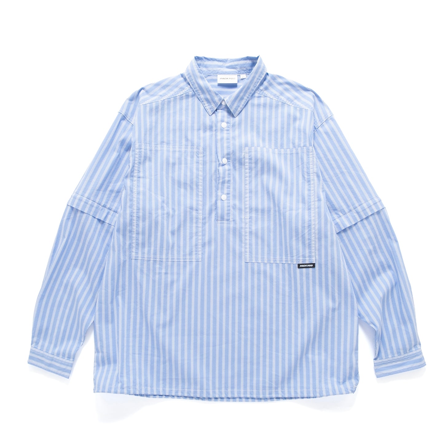 (ST528) 2 Ways Stripes Shirt