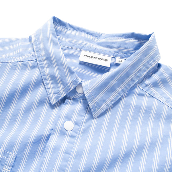 (ST528) 2 Ways Stripes Shirt